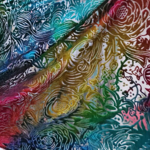 Stunning Chico’s Velvet Rainbow Burnout Scarf / Wrap / Shawl - Picture 4 of 7